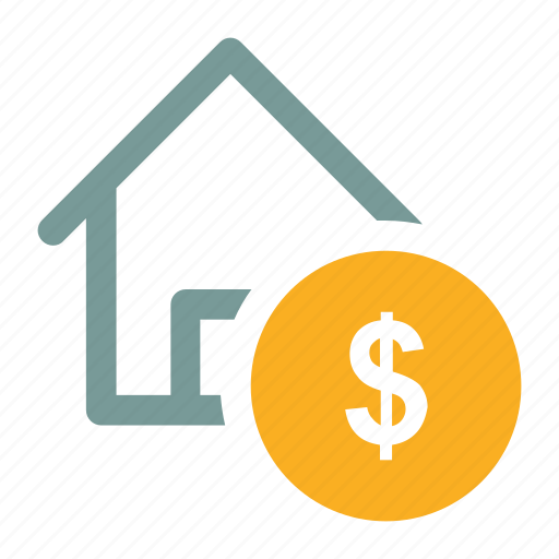 Bank, ⦁ home, ⦁ home with dollar, ⦁ house, ⦁ house with dollar, ⦁ invest house, ⦁ trade center icon icon - Download on Iconfinder