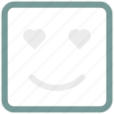 emoticon, ⦁ emotion, ⦁ face, ⦁ heart, ⦁ in, ⦁ love icon