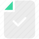 accept, ⦁ check, ⦁ document, ⦁ file icon 