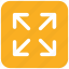 arrows, fullscreen, ⦁ expand, ⦁ maximize icon 