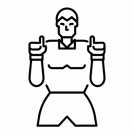 Mma, boxing, midddle, man, referee, hand, signal icon - Download on Iconfinder