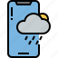 weather, forecast, cloud, raining, smartphone, device, software 