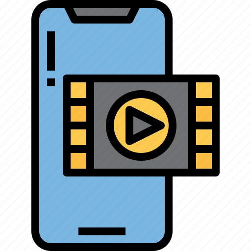 Mobile, smartphone, phone, device, movie, film, player icon - Download on Iconfinder