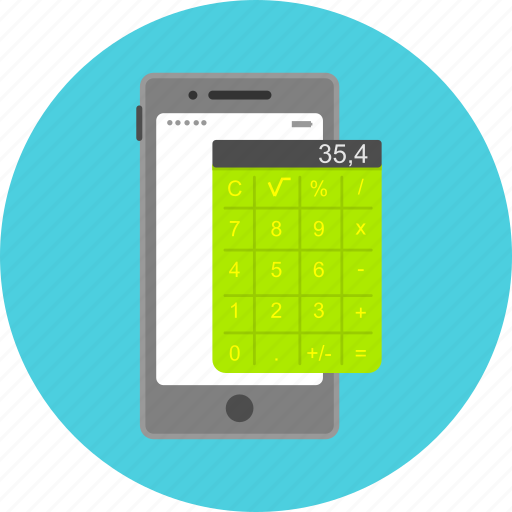 Accounting, application, calculator, mathematics, mob device, mobile app, smatphone icon - Download on Iconfinder