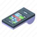 terminal, mobile, payment, isometric