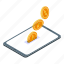 tablet, mobile, payment, isometric 