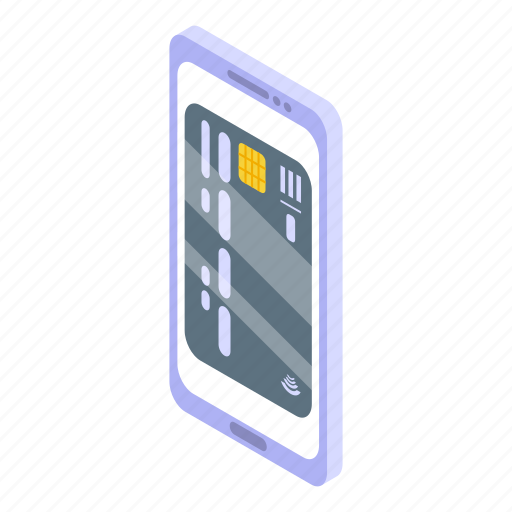 Credit, card, mobile, payment, isometric icon - Download on Iconfinder