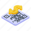 qr, code, mobile, payment, isometric 