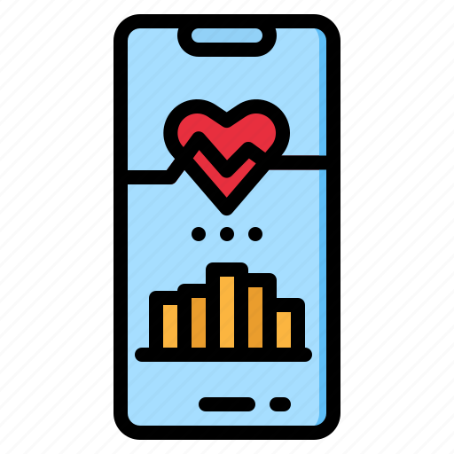 Mobile, hearts, activity, phone, tracking icon - Download on Iconfinder