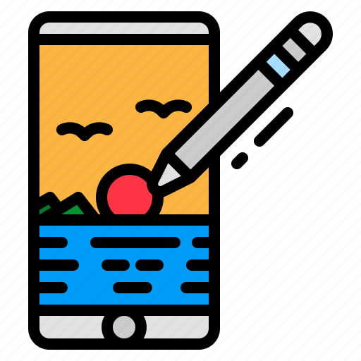 Electronics, pencil, pen, phone, writing icon - Download on Iconfinder