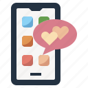 chat, communications, heart, love, media, message, social