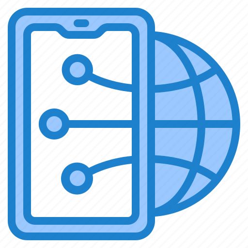 Smartphone, mobilephone, world, network, technology icon - Download on Iconfinder