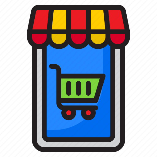 Smartphone, mobilephone, online, store, shopping, cart icon - Download on Iconfinder