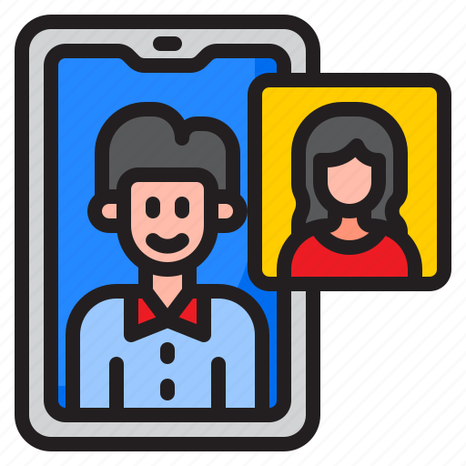 Smartphone, vedio, call, mobilephone, man, woman icon - Download on Iconfinder