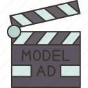 audition, clapboard, acting, casting, model