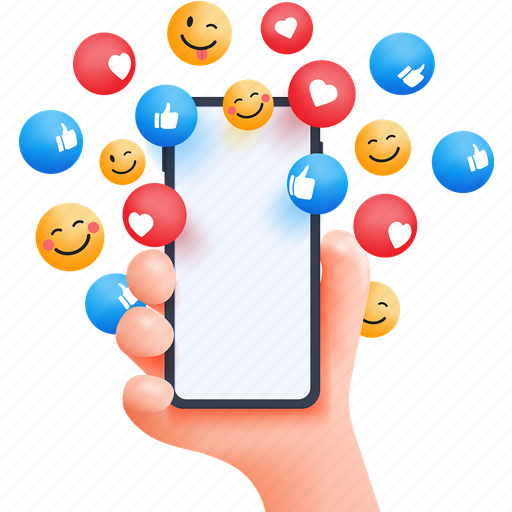 Social media, digitalmarketing, network, communication, interaction, chat, message 3D illustration - Download on Iconfinder