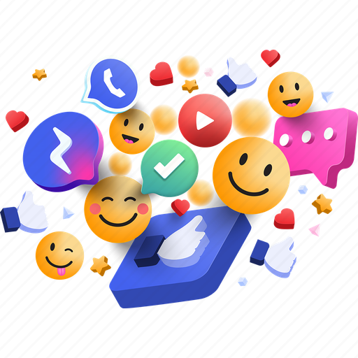 Social media, advertising, smile, emoji, emoticon, marketing, face 3D illustration - Download on Iconfinder