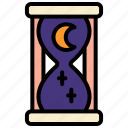 hourglass, celestial, moon, occult, witchy, wicca, mystical, gothic, occultism