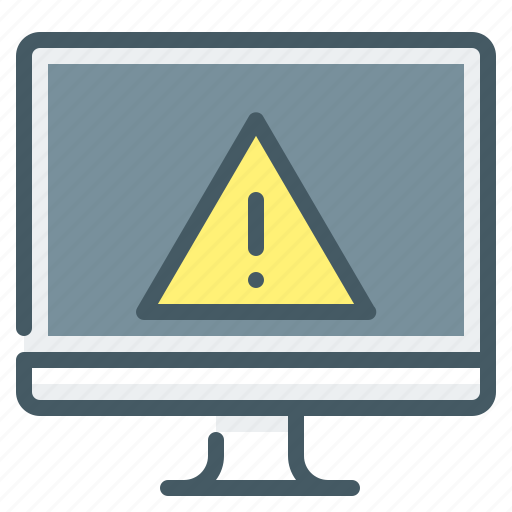 Attention, computer, monitor, warning icon - Download on Iconfinder