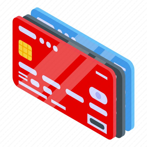 Monetization, credit, card, isometric icon - Download on Iconfinder