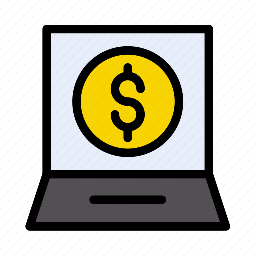 Banking, dollar, laptop, notebook, online icon - Download on Iconfinder
