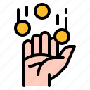 donation, charity, hand, coin, money