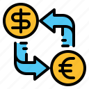 exchange, euro, dollar, coin, money, cash, currency