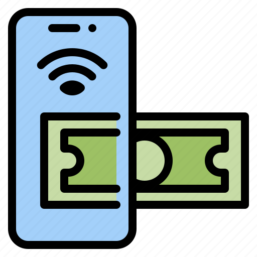 Mobile, banknote, money, cash, wifi, online, payment icon - Download on Iconfinder