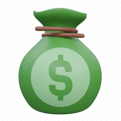 Money bag, bag, currency, cash, money, finance, dollar 3D illustration - Download on Iconfinder