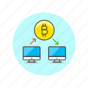 bitcoin, computer, exchange, money, connect, online, transfer