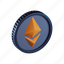 ethereum, coin, investment, cryptocurrency, blockchain 