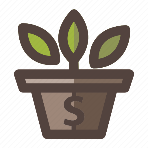Business, flower, investment, money, pot, vase icon - Download on Iconfinder
