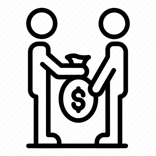 Bag, business, corruption, give, hand, man, person icon - Download on Iconfinder