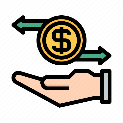 Exchange, hand, coin, money, management, cash, finance icon - Download on Iconfinder