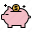 piggy, bank, saving, save, funds, money, management 
