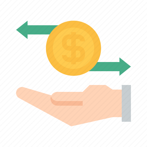 Exchange, hand, coin, money, management, finance icon - Download on Iconfinder