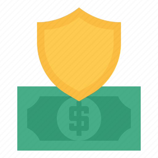 Banknote, shield, protection, coin, management, cash, finance icon - Download on Iconfinder
