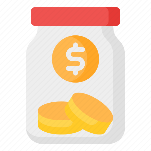 Emergency fund, savings, save money, money, tip, jar, money jar icon - Download on Iconfinder