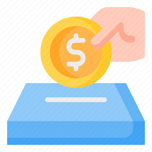 Charity, donation, zakat, fundraising, money, coin, hand icon - Download on Iconfinder