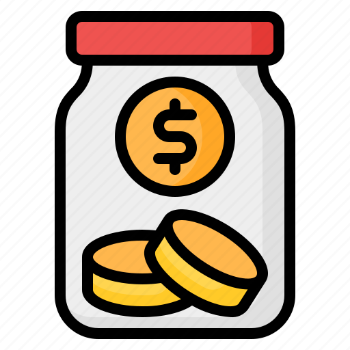 Emergency fund, savings, save money, money, tip, jar, money jar icon - Download on Iconfinder