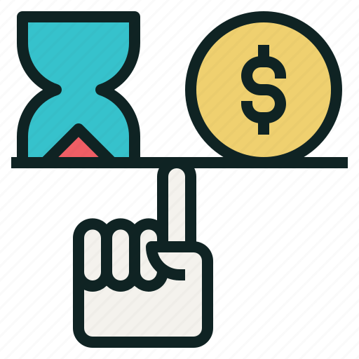 Balance, hand, hourglass, money, time icon - Download on Iconfinder