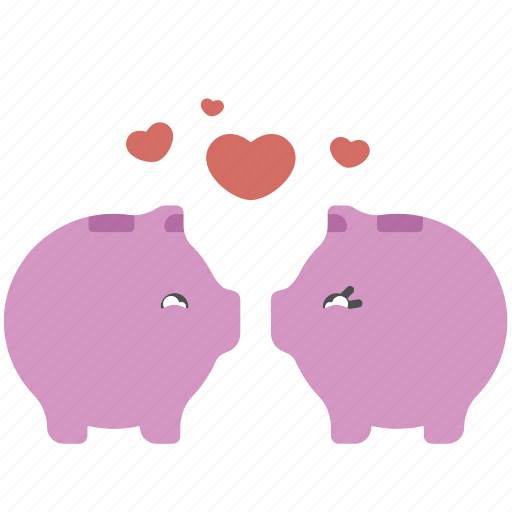Piggy bank, savings, money, love, heart icon - Download on Iconfinder