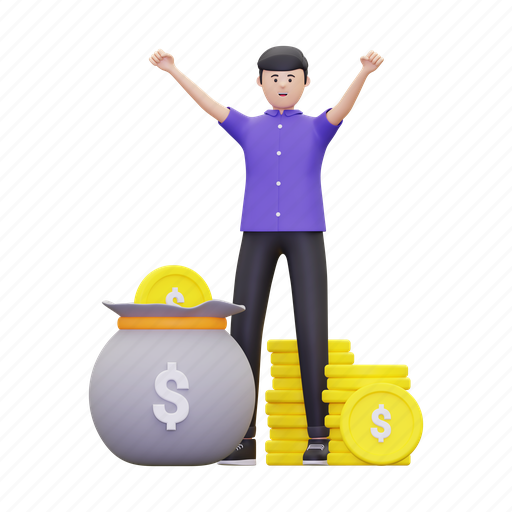 Saving, money saving, coin, investment, money, finance, bank 3D illustration - Download on Iconfinder
