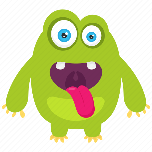 Alien, cartoon emoji character, frightening monster, funny creature, green monster icon - Download on Iconfinder