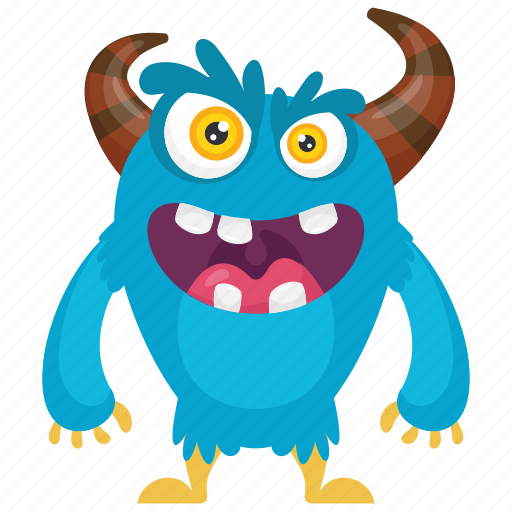 Aggressive monster, annoying monster, demon, monster cartoon, ugly face monster icon - Download on Iconfinder