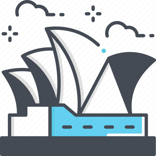 Sydney opera house, opera house, landmark, australia, monument icon - Download on Iconfinder