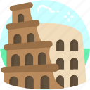 colosseum, landmark, monument, building