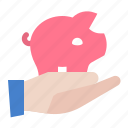 bank, hand, piggy