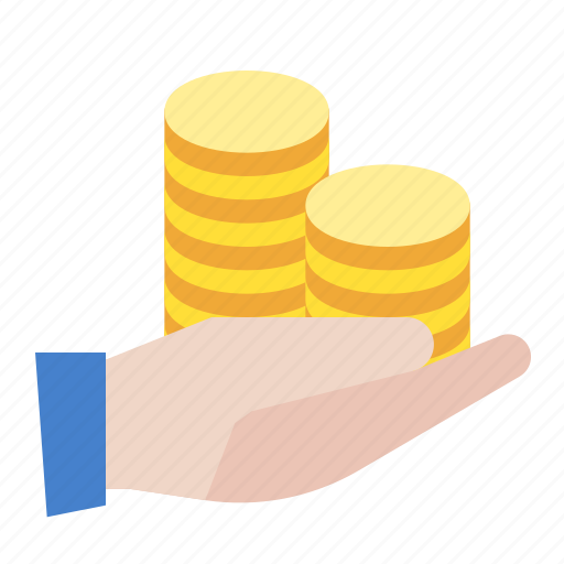 Coins, hand, money icon - Download on Iconfinder