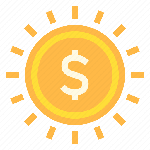Coin, money, sun icon - Download on Iconfinder on Iconfinder